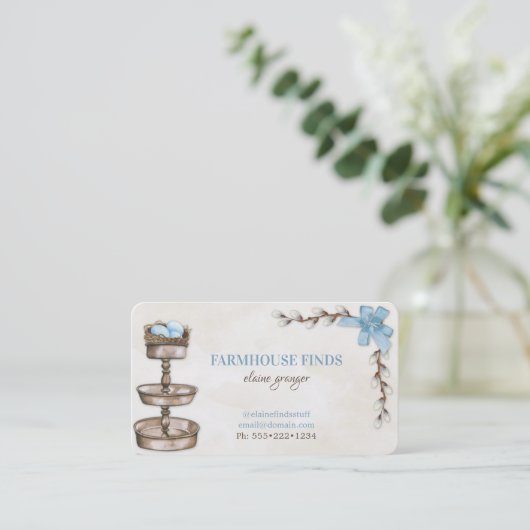Farmhouse Retro  Finances Treasures Visitekaartje (Staand voorkant)