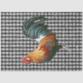 Farmhouse Rooster Black White Buffalo Check Pset Tissuepapier (Voorkant)