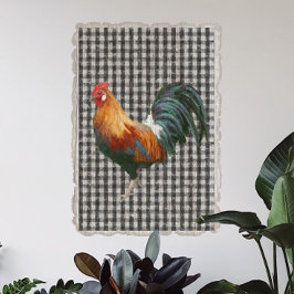 Farmhouse Rooster Black White Buffalo Check Pset Tissuepapier