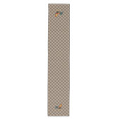 Farmhouse Rooster Brown Gingham Table Runner Medium Tafelloper (Voorkant)