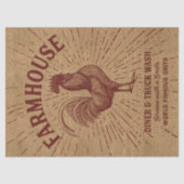 Farmhouse Rooster Burlap Tissue Paper Tissuepapier (Voorkant)