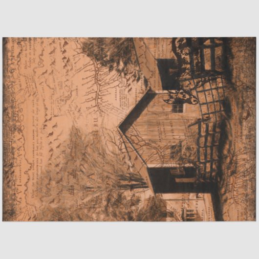 Farmhouse Rustic Barn Donkey ontkoppeling Tissuepapier (Voorkant)