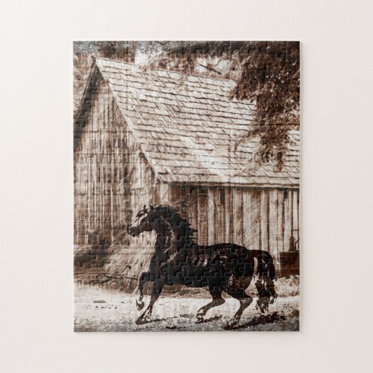 Farmhouse Rustic Barn Horse Legpuzzel (Verticaal)
