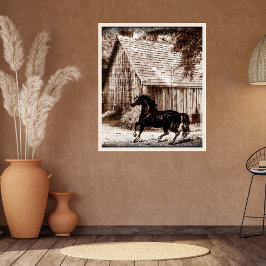Farmhouse Rustic Barn Horse Perfect Poster