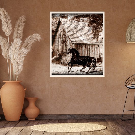 Farmhouse Rustic Barn Horse Perfect Poster