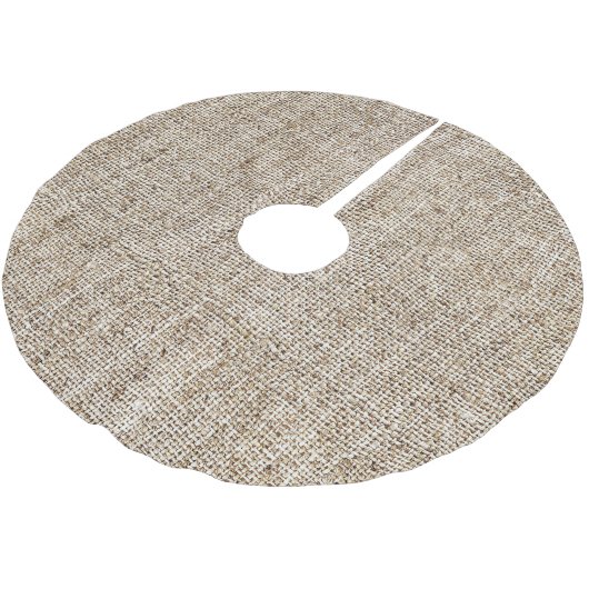 Farmhouse Rustic Brown Burlap Texture Kerstboom Rok (Gekanteld)