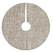 Farmhouse Rustic Brown Burlap Texture Kerstboom Rok (Voorkant)