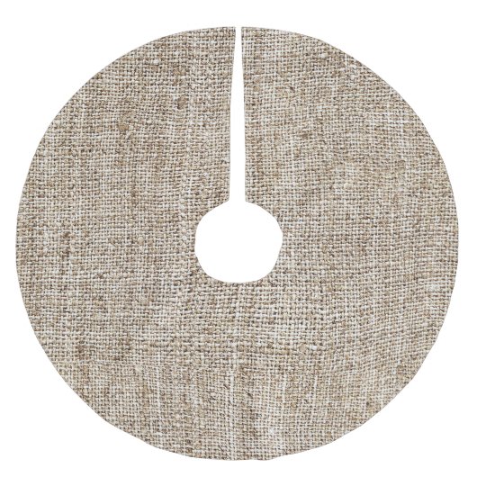 Farmhouse Rustic Brown Burlap Texture Kerstboom Rok (Voorkant)
