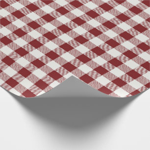 Farmhouse Rustic Burgundy Buffalo Check Cadeaupapier
