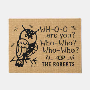 Farmhouse Rustic Burlap Owl die Funny Custom Boerd Deurmat