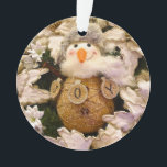 Farmhouse Rustic Burlap Snowman Poinsettia Holiday Ornament<br><div class="desc">Vier het vakantieseizoen met deze gastvrije, leuke en feestelijke sneeuwpop! Het foto afbeelding op het Acryl Ornament is een moderne boerderij-geïnspireerde krans met een rustieke glam sneeuwman met een juten lichaam, zachte sjaal, en warm pet ideaal voor de winter! Ornament-vormige juwelenballen spellen vreugde, en de lachende sneeuwpop is omgeven door...</div>