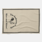 Farmhouse Rustic Chicken Custom Family Theedoek (Horizontaal)