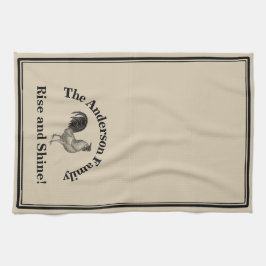 Farmhouse Rustic Chicken Custom Family Theedoek