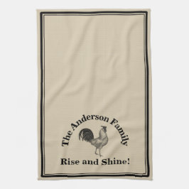 Farmhouse Rustic Chicken Custom Family Theedoek