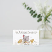 Farmhouse Rustic Chicks Hen Boerderij Visitekaartje (Staand voorkant)