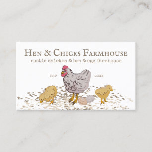 Farmhouse Rustic Chicks Hen Boerderij Visitekaartje
