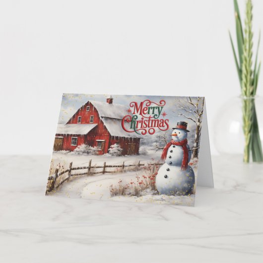 Farmhouse Rustic Christmas Card Feestdagen Kaart (Voorkant)