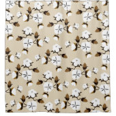 Farmhouse Rustic Country Cotton Flowers Douchegordijn (Voorkant)