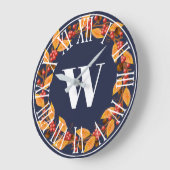 Farmhouse Rustic Fall Wreath & Navy Grote Klok (Hoek)