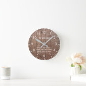 Farmhouse Rustic Faux Wood Scripting Verse Family Ronde Klok (Huis)