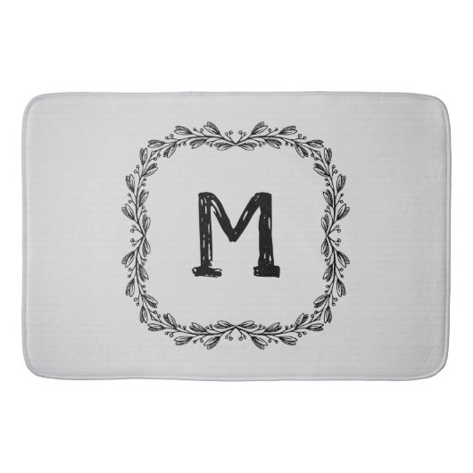 Farmhouse Rustic Laurel | Monogram Badmat (Voorkant)