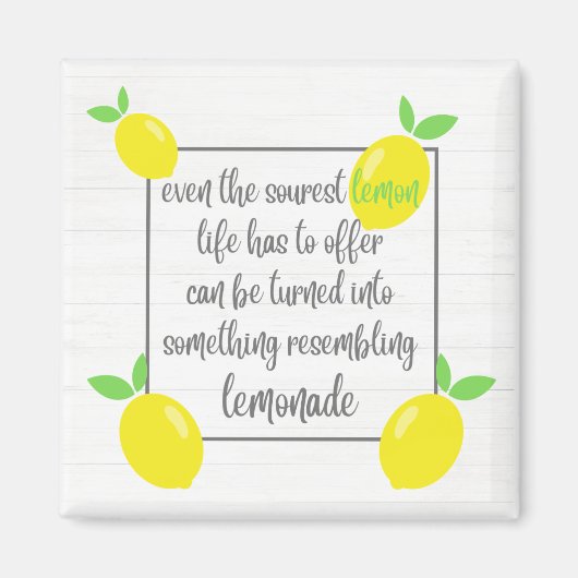 Farmhouse Rustic Optimistic Lemons Quote Magneet (Voorkant)