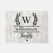 Farmhouse Rustic Style Monogramed Familienaam Deurmat (Voorkant)