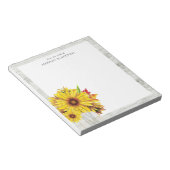 Farmhouse Rustic Sunflower Mason Jar Personalized Notitieblok (Schuin)
