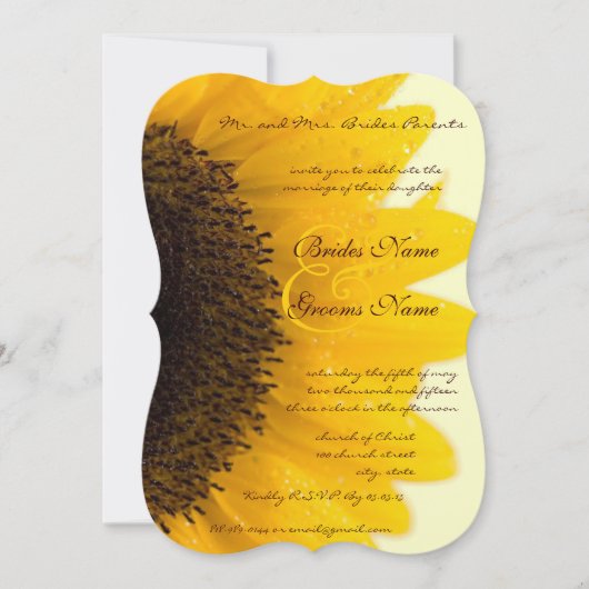 Farmhouse Rustic Sunflower Wedding Kaart (Voorkant)