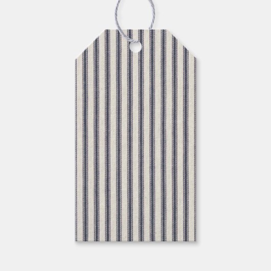 Farmhouse Rustic Ticking Stripe look Cadeaulabel (Voorkant)