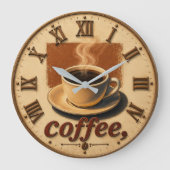 Farmhouse Rustic Vintage Kitchen Coffee Cup Grote Klok (Voorkant)
