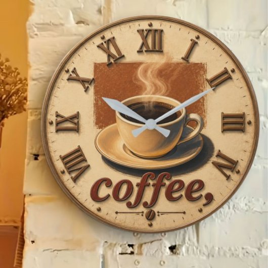 Farmhouse Rustic Vintage Kitchen Coffee Cup Grote Klok