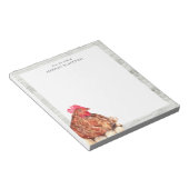 Farmhouse Rustic Waterverf Chicken Personalized Notitieblok (Schuin)