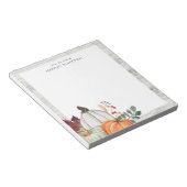 Farmhouse Rustic Waterverf Pumpkins Personalized Notitieblok (Schuin)