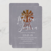 Farmhouse Rustic Wedding Windmill Stone Kaart (Voorkant / Achterkant)