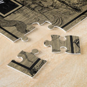 Farmhouse Rustic Woodsy  Deer Familienaam J Legpuzzel (Zijkant)