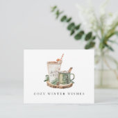 Farmhouse Rustisch Blijf Cozy Winter Wint Kerstmis Briefkaart (Staand voorkant)