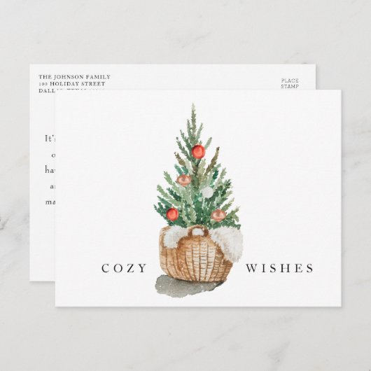 Farmhouse Rustisch Blijf Cozy Winter Wint Kerstmis Briefkaart (Voorkant / Achterkant)
