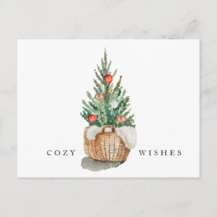 Farmhouse Rustisch Blijf Cozy Winter Wint Kerstmis Briefkaart