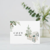 Farmhouse Rustisch Blijf Cozy Winter Wint Kerstmis Briefkaart (Staand voorkant)