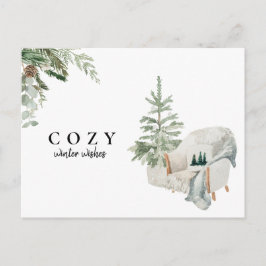Farmhouse Rustisch Blijf Cozy Winter Wint Kerstmis Briefkaart