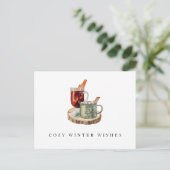 Farmhouse Rustisch Blijf Cozy Winter Wint Kerstmis Briefkaart (Staand voorkant)