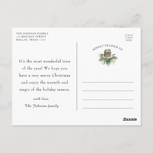 Farmhouse Rustisch Blijf Cozy Winter Wint Kerstmis Briefkaart (Achterkant)