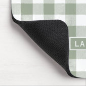 Farmhouse Sage Buffalo Cheque Persoonlijke naam Muismat (Hoek)