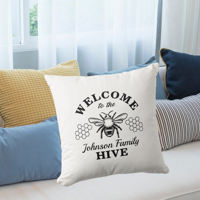 Farmhouse Stenced Welkom bij onze Hive Pillow Kussen (Creator heeft geüpload)
