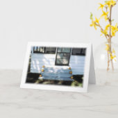 Farmhouse Stoop met pompoenen leeg Wenskaart Kaart (Gele Bloem)