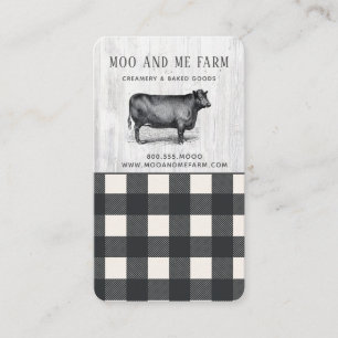 Farmhouse Style Black White Buffalo Pset Wood Bu Visitekaartje