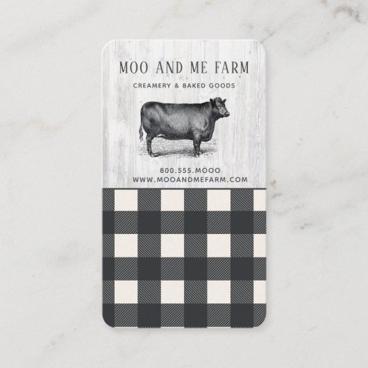 Farmhouse Style Black White Buffalo Pset Wood Visitekaartje (Voorkant)