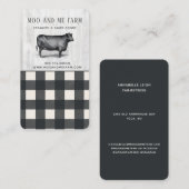 Farmhouse Style Black White Buffalo Pset Wood Visitekaartje (Voorkant / Achterkant)