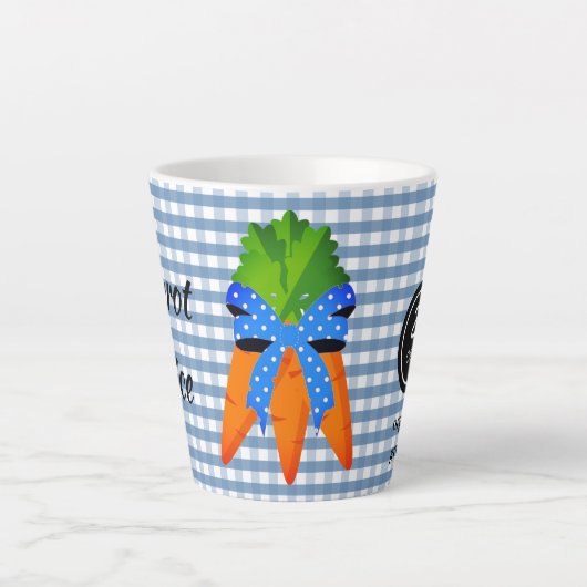 Farmhouse Style Blue Gingham Carrot Juice Latte Mok (Voorkant)